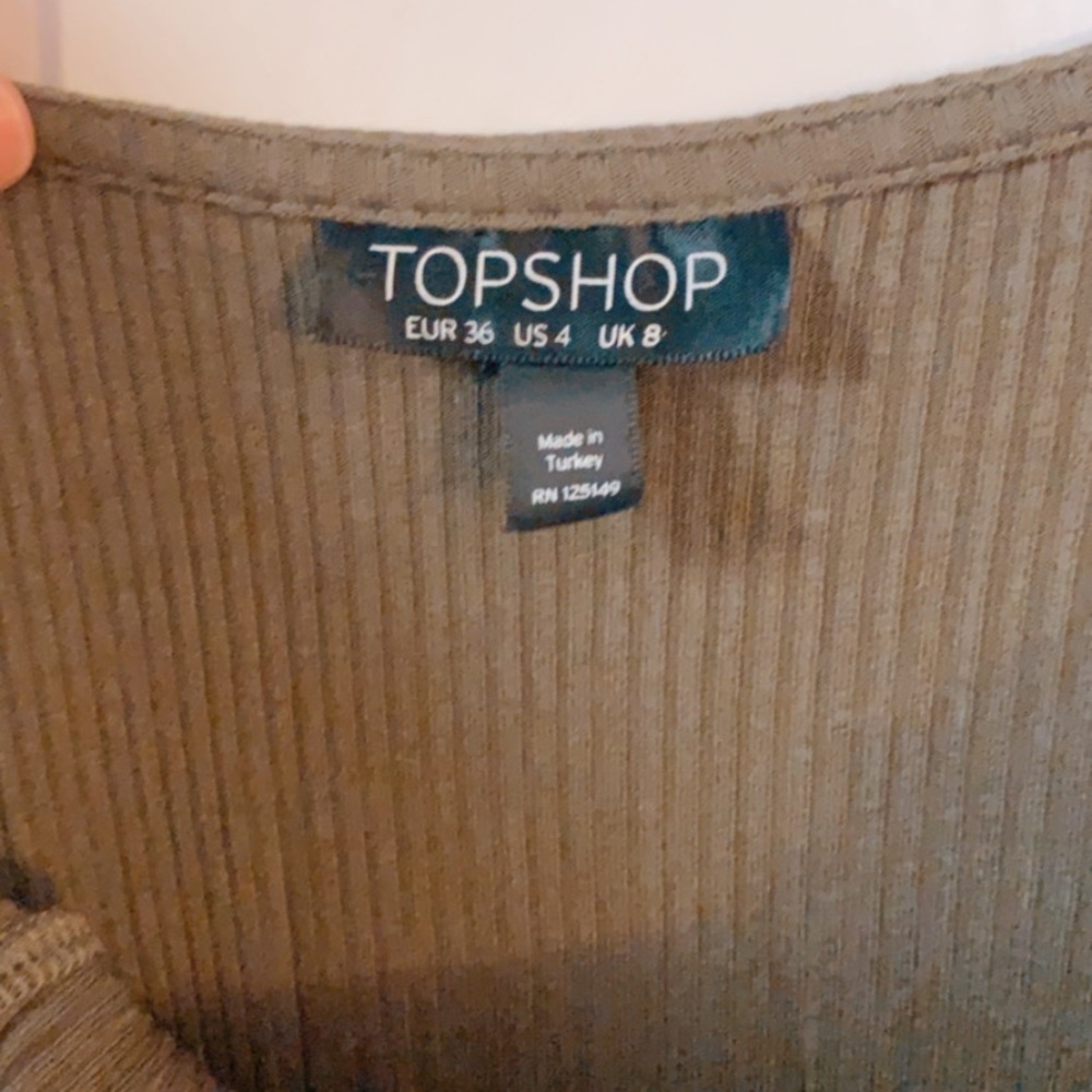 Topshop Ribbed Button Front Dress - Picture 2 of 3